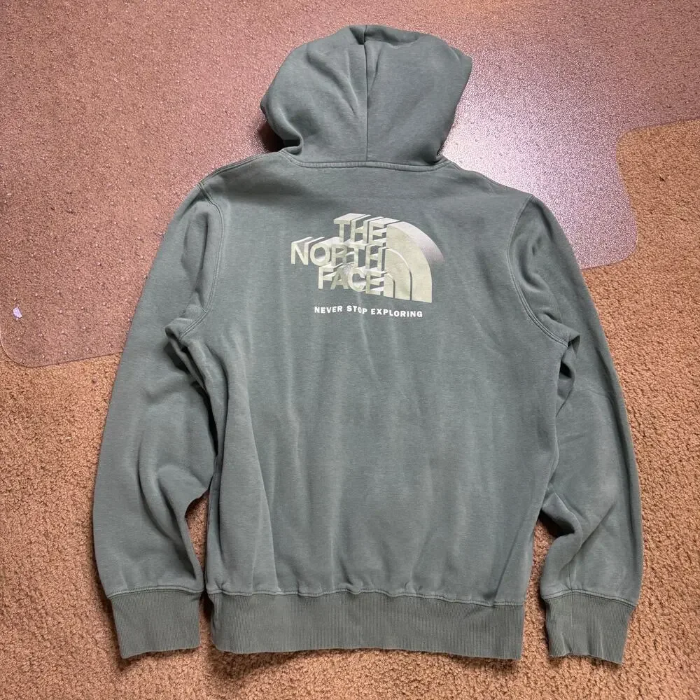 The North Face Men's Teal Hoodie 'Never Stop Exploring' Sweater M Medium Jacket